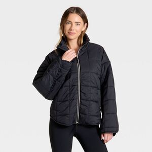 JoyLab Black Quilted Puffer Jacket size medium
